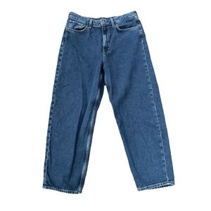 COS Tapered Leg High-Rise Ankle Jeans Size 32 Medium Wash Minimalist‎ Denim